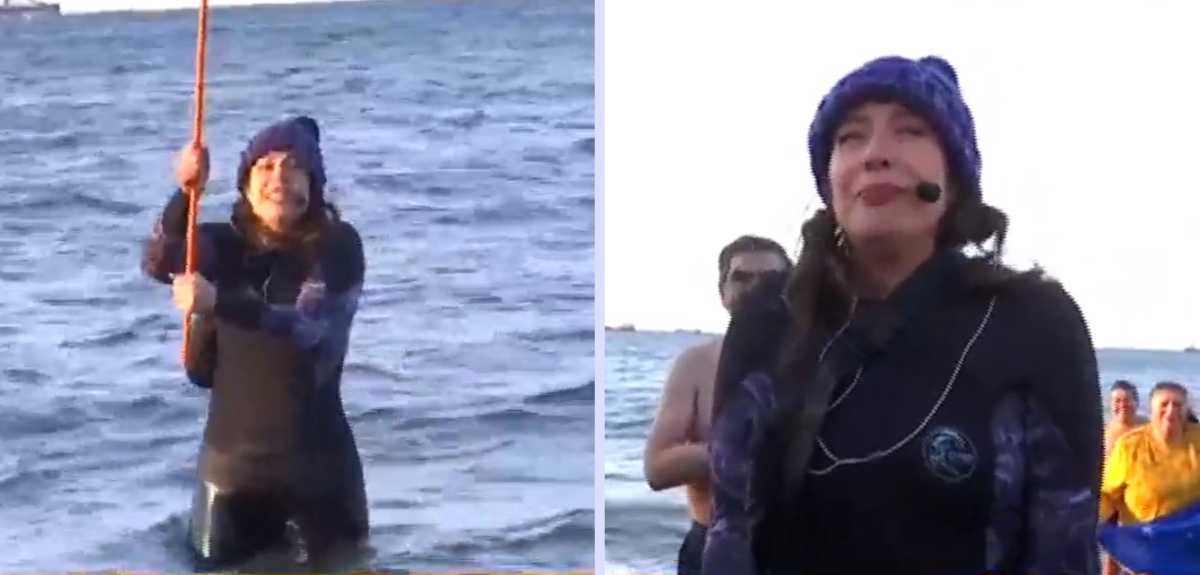 María José Quintanilla se atrevió y se lanzó al mar en Magallanes: 