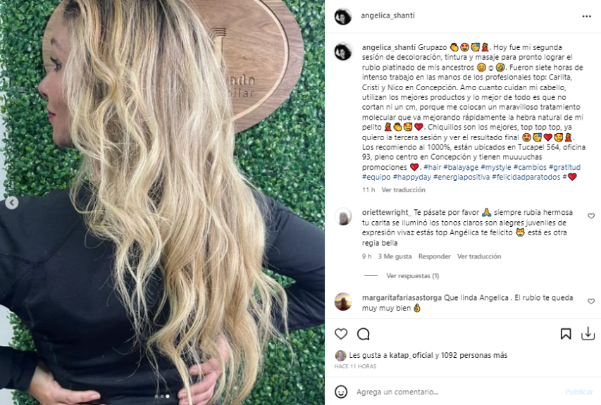 Más rubia que nunca: Angélica Sepúlveda mostró segunda etapa de su radical cambio de look