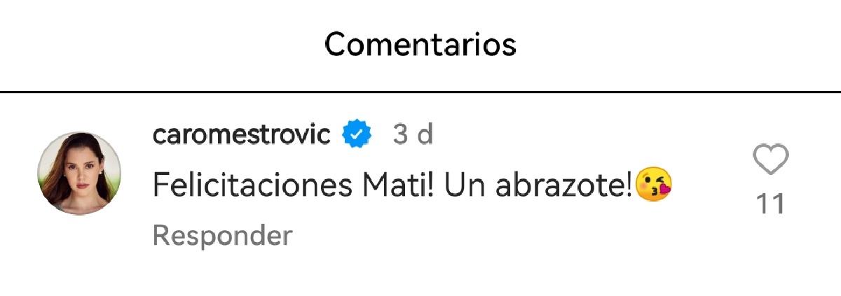 Carolina Mestrovic mensaje Matías hijo mayor Mario velasco