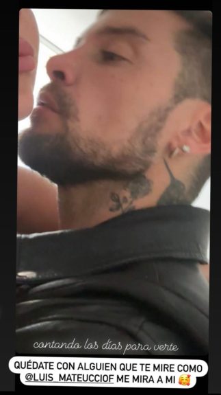 Daniela Aránguiz dedicó romántica fotografía a Luis Mateucci: "Contando los días para verte"