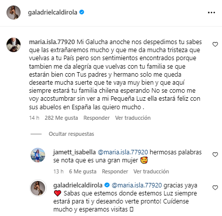 Mamá de Mauricio Isla y su emotivo mensaje a Gala Caldirola antes de dejar Chile: "No sé cómo..."
