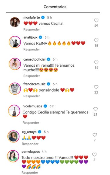 figuras femeninas musica mensajes apoyo a Cecilia