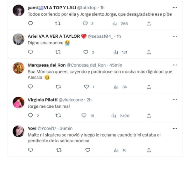 reacciones tras caída Mónica Gran Hermano
