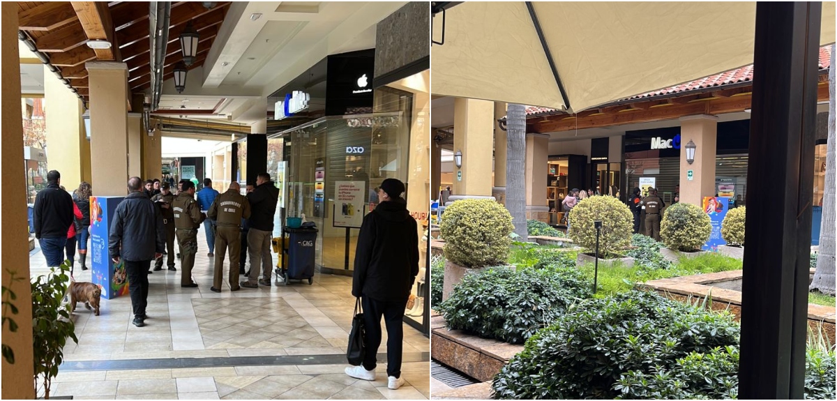 Registran violento asalto a tienda en Portal La Dehesa en Lo Barnechea: “¡Se llevan a los guardias!