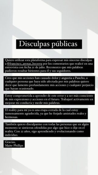 Disculpas públicas Maite de Gran Hermano