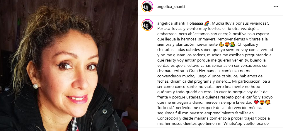 Angélica Sepúlveda explicó por qué no ingresó a 'Gran hermano'.