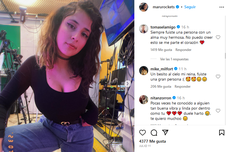 "Se me parte el corazón": las reacciones que dejó la muerte de la influencer chilena Marurockets