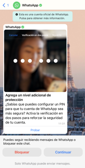¿Es una estafa? La verdad detrás del mensaje de autenticación de Whatsapp