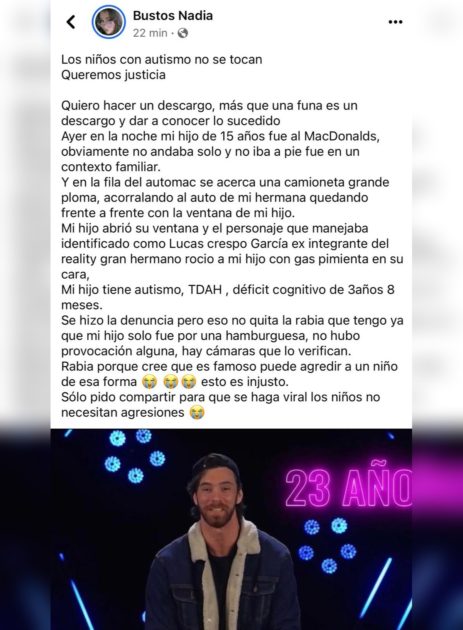 Acusación contra Lucas Crespo