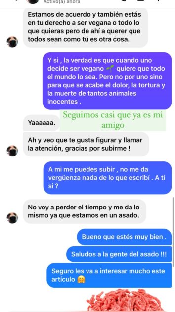 Eliana Albasetti discusión seguidores redes