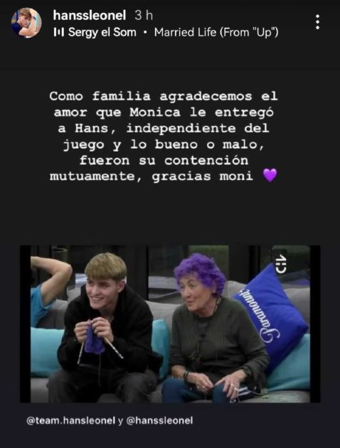 reacción familia Hans eliminación Mónica Gran Hermano