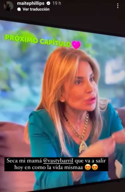Maite Phillips reaccionó a aparición de su madre en Como la vida misma