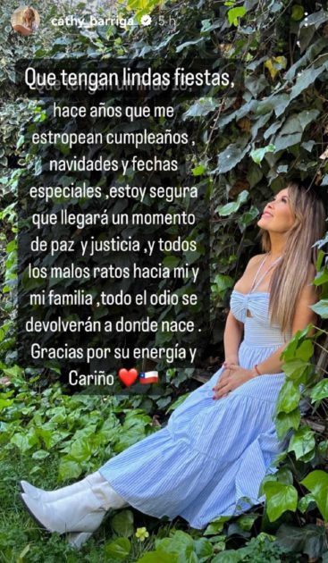 mensaje descargo Cathy Barriga