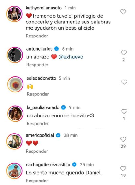 mensajes apoyo Daniel Fuenzalida muerte papá