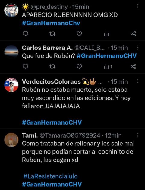 Reacciones aparición Rubén Gran Hermano