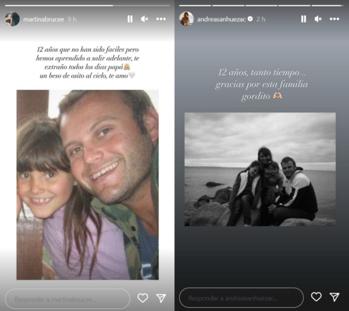 Viuda e hija mayor de Roberto Bruce comparten emotivos mensajes a 12 años de su partida.