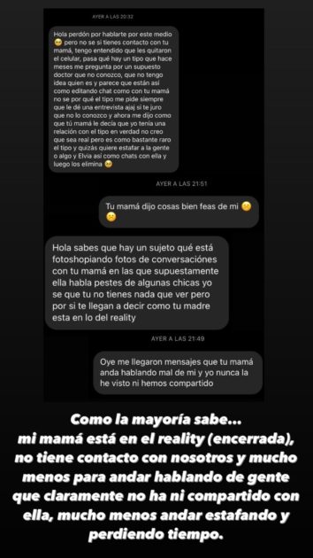 Mensajes alertaron a Trini Neira de estafa que involucra a Pamela Díaz: "Tu mamá anda hablando…"