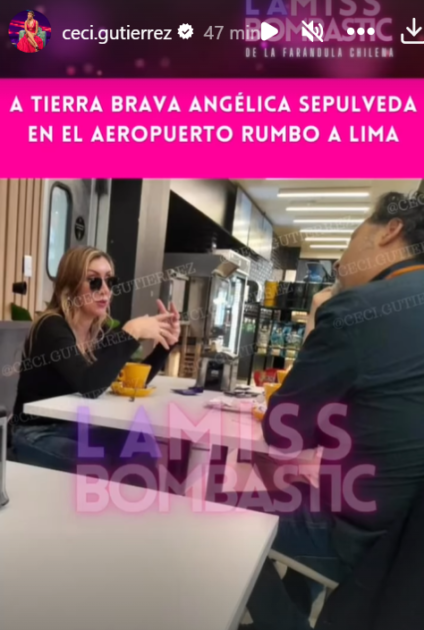 Angélicua Sepúlveda en el aeropuerto