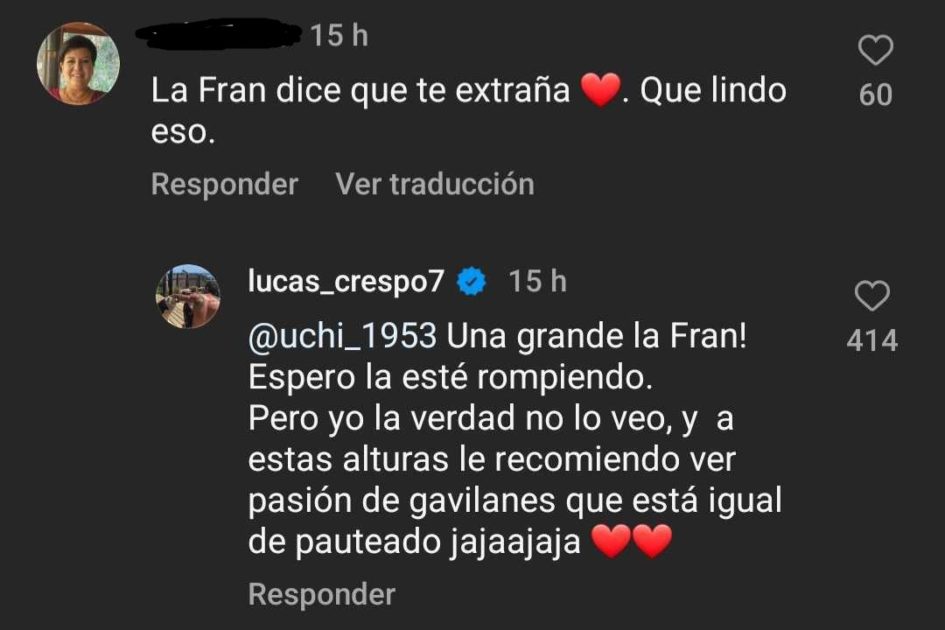 Lucas Crespo responde relación Fran Maira