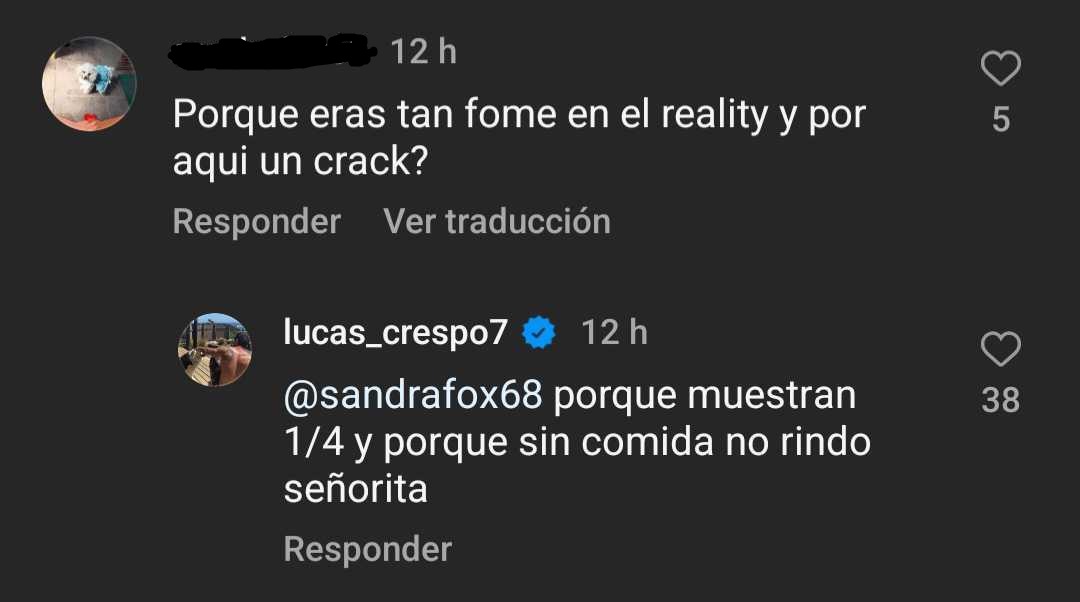 Lucas responde por qué era "fome" en Gran Hermano