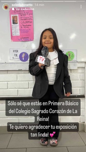Soledad Onetto homenaje niña colegio embarazo
