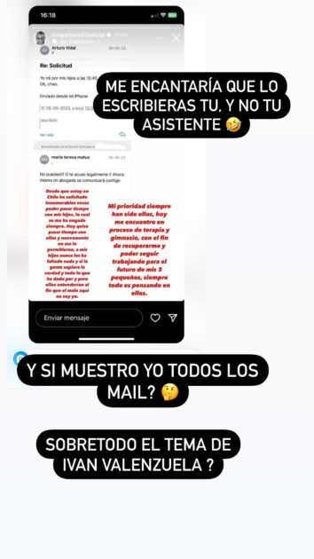 Vidal se defiende y acusa a Marité Matus de no dejarlo ver a sus hijos.