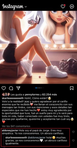 Skarleth volvió a las redes agradeciendo a sus fans: recibió inesperado mensaje del papá de Jorge