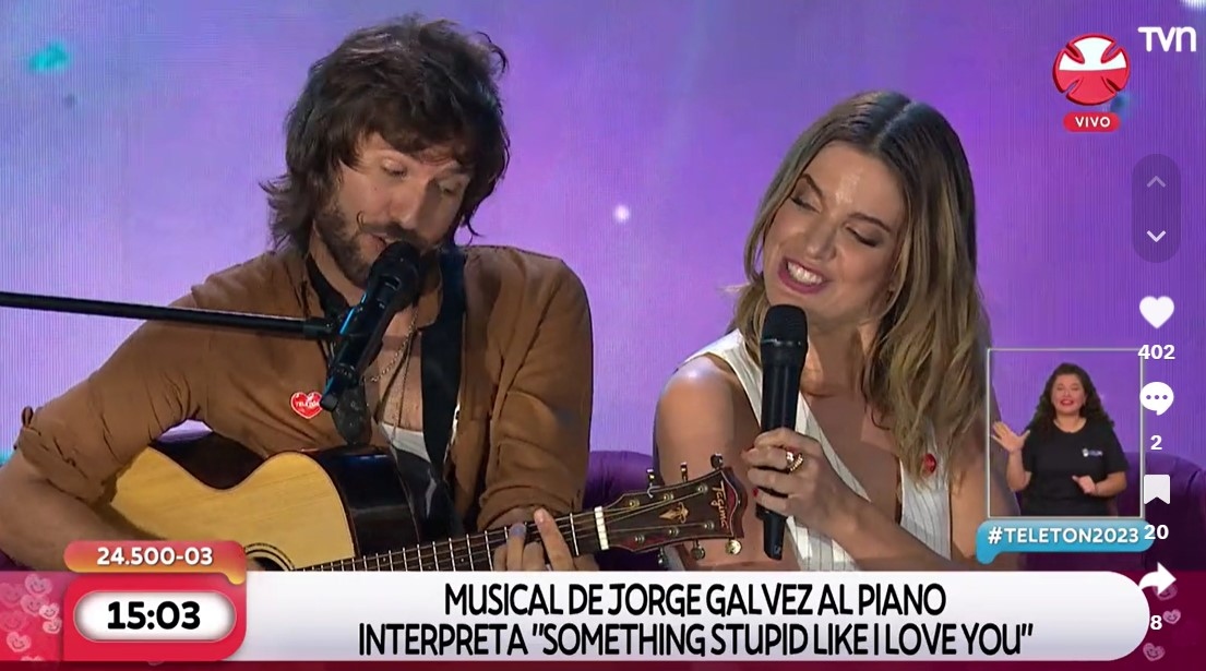 Millaray Viera se lució en la Teletón y cantó junto a Gonzalo Yáñez para motivar la donación