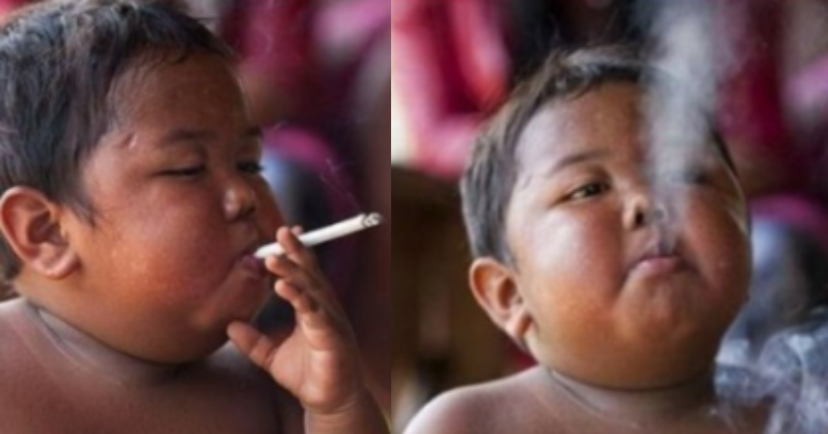 Así luce el bebé que se viralizó por fumar 40 cigarrillos al día: hizo radical cambio en su vida