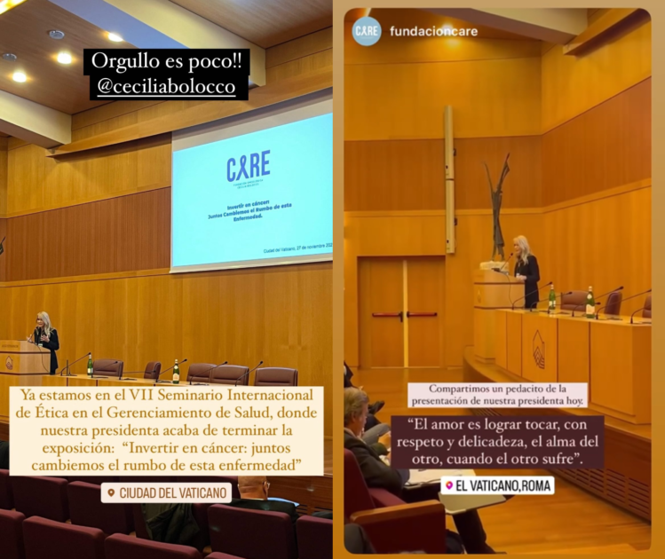 Cecilia Bolocco expuso en Italia.