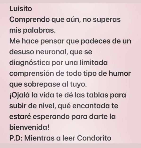 Claudia Schmitd repasó Luis Slimming