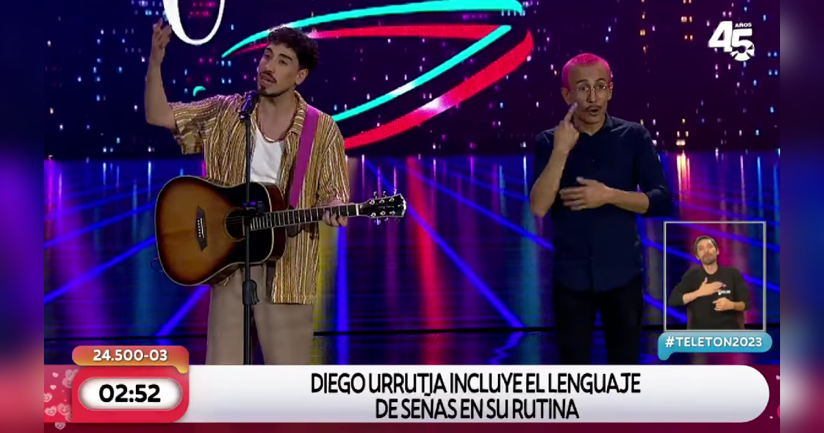 Invitó al intérprete de señas: revive la aplaudida rutina de Diego Urrutia en la Teletón 2023