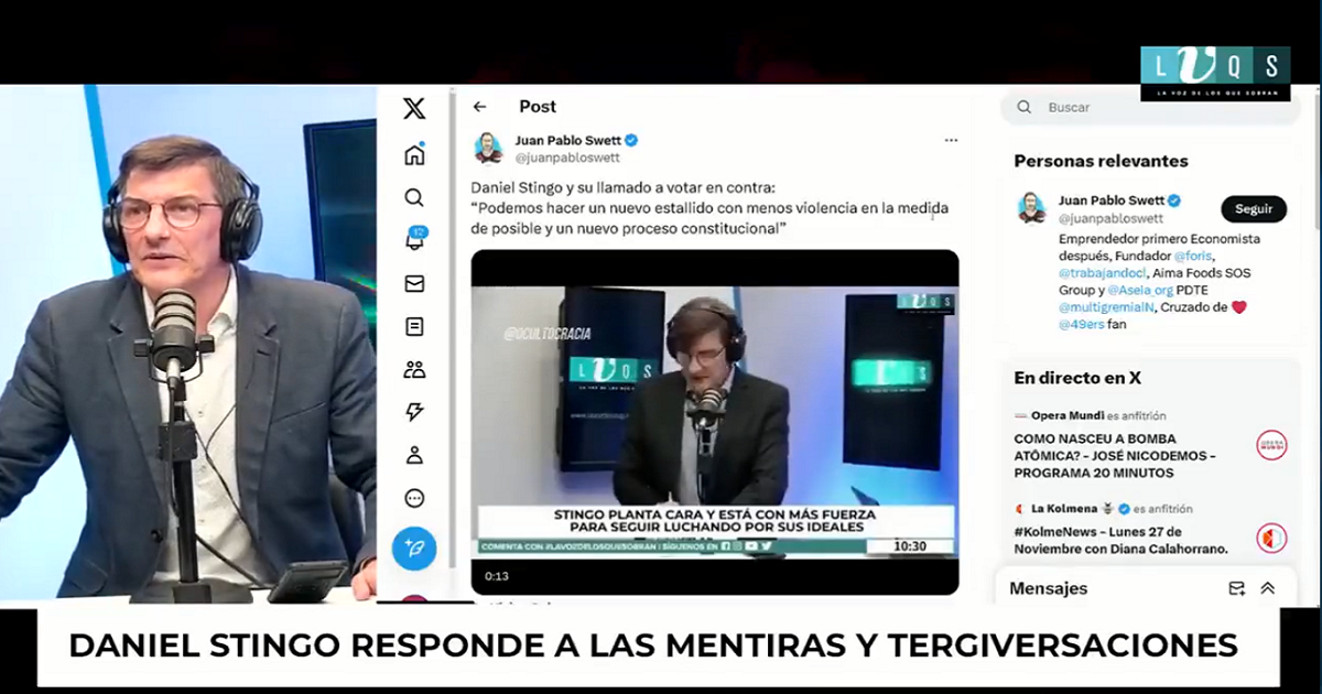 Stingo aclaró video en donde supuestamente llama a 'nuevo estallido social': 