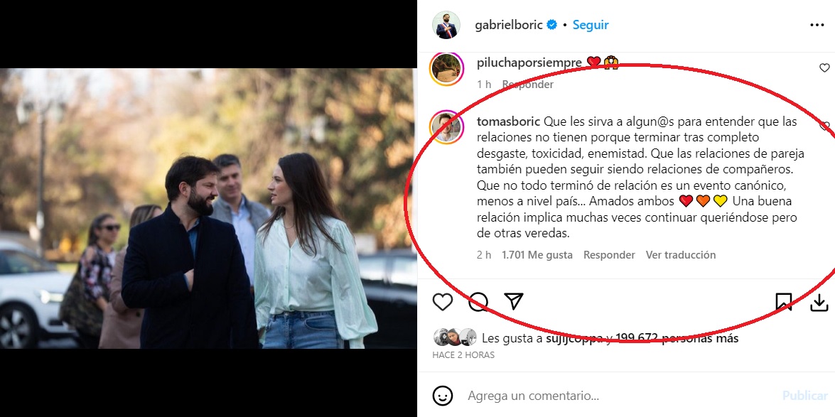 Simón Boric mensaje ruptura Gabriel Boric Irina Karamanos