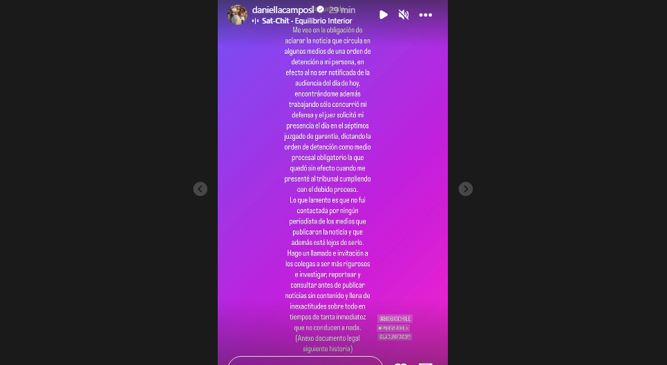 Desestiman orden de detención contra Daniella Campos: periodista se presentó en el tribunal