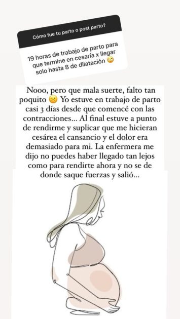 Natalia Arenita Rodríguez detalló inconvenientes que tuvo en su parto: "Sentí que me iba a morir”