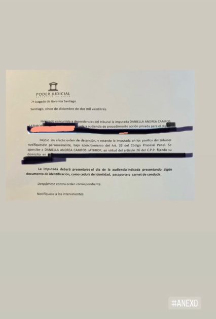 Desestiman orden de detención contra Daniella Campos: periodista se presentó en el tribunal