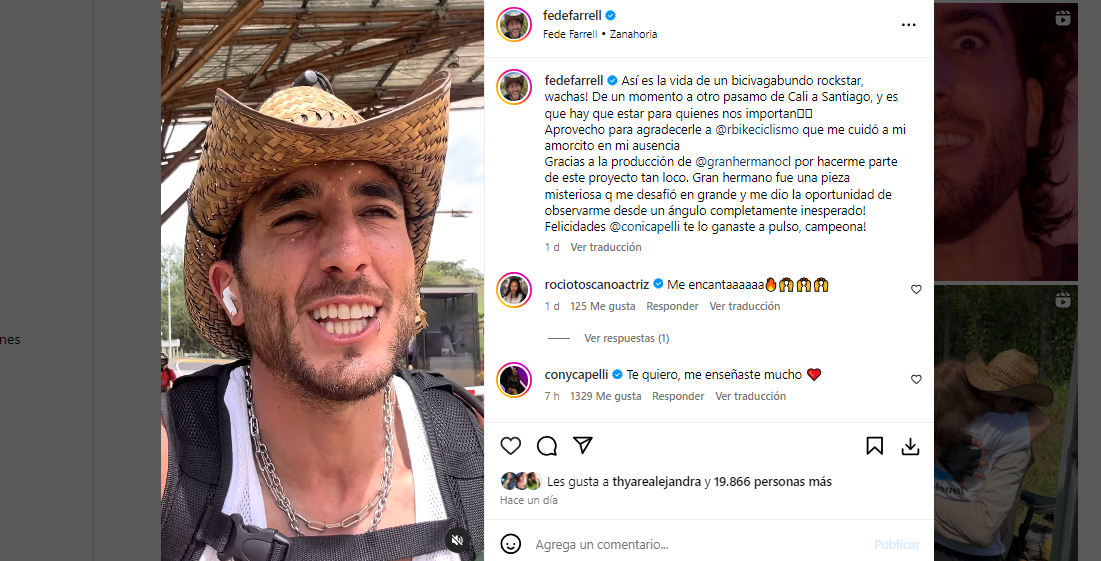 Cony Capelli retoma sus redes sociales con cariñoso mensaje a Fede Farrel: “Me enseñaste mucho”