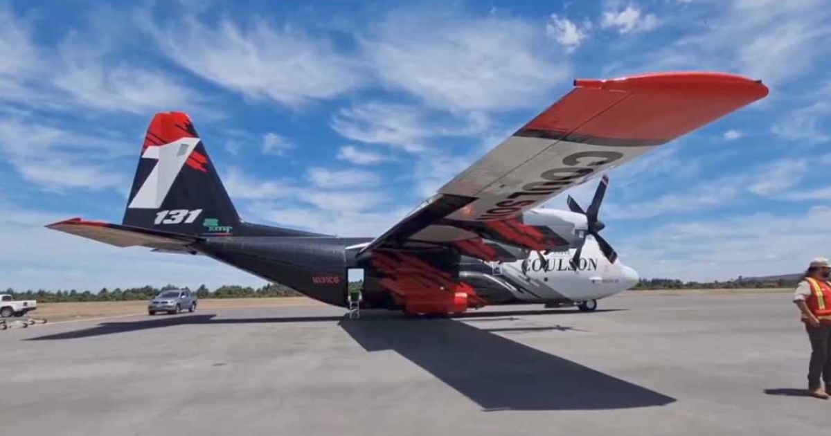 Llegó a Chile el Hércules C-130 para combatir incendios forestales: se suma al avión MD-87