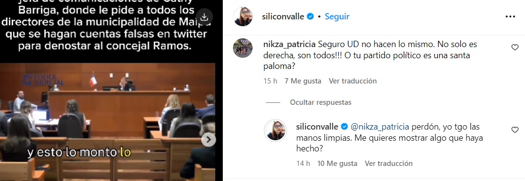 Ale Valle responde crítica