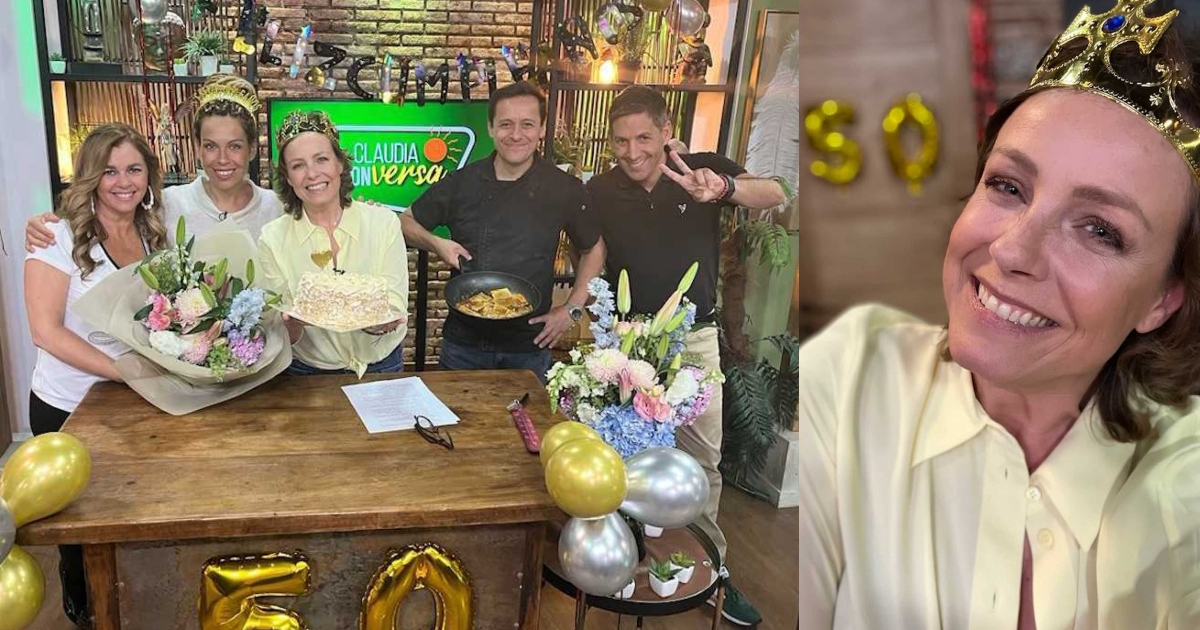 Claudia Conserva celebró sus 50 años en pantalla: recibió tierna sorpresa de Pollo Valdivia