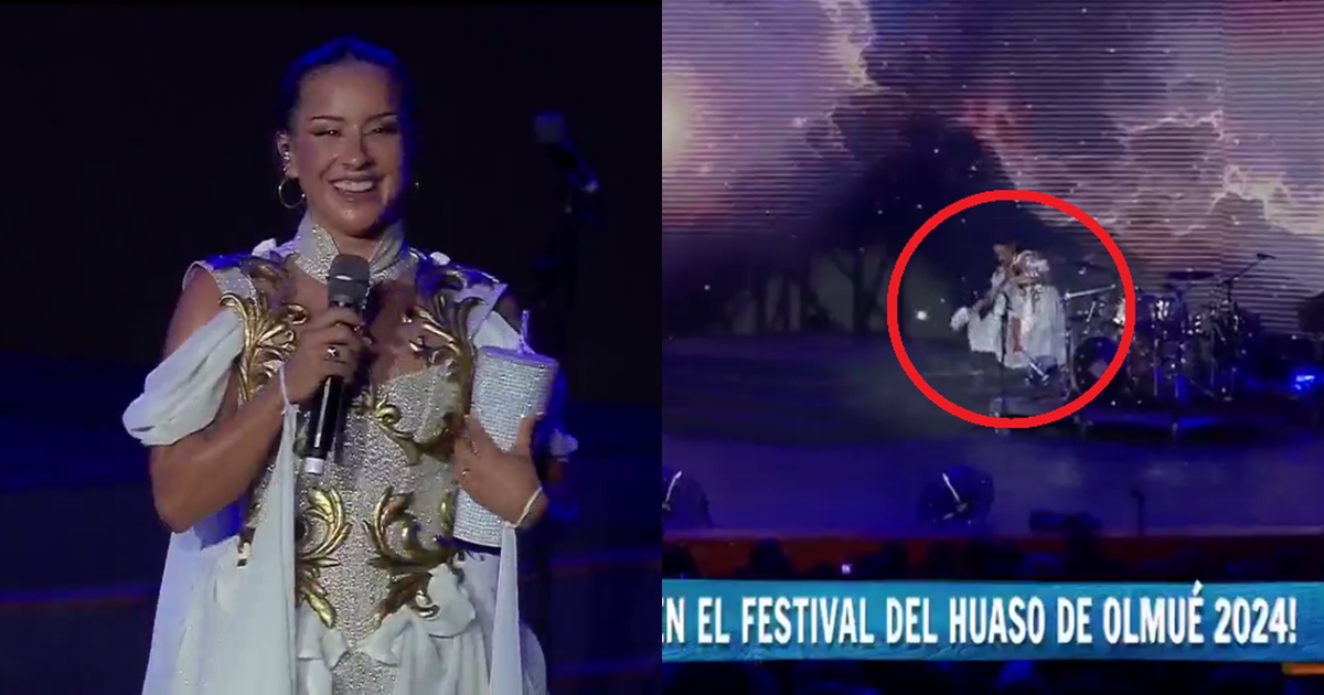 El cómico momento de Denise Rosenthal en Olmué 2024: casi se cayó y lanzó exabrupto en vivo