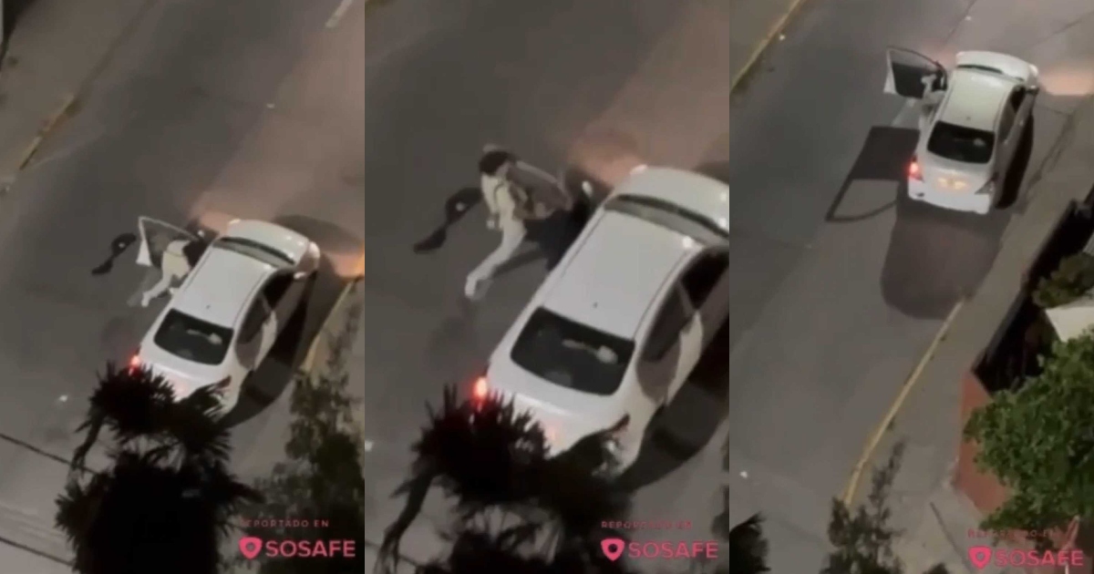 Vecinos de San Miguel graban violenta encerrona: robaron auto con la víctima en su interior