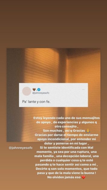 Fanny Cuevas agradeció mensaje de apoyo