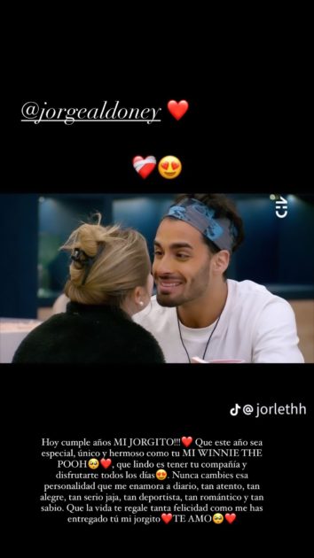 Skarleth Labra le escribió un enternecedor mensaje de cumpleaños a Jorge Aldoney de Gran Hermano, para celebrar su nuevo año de vida.