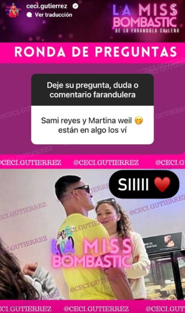 Martina Weil vinculada pareja Sammis Reyes