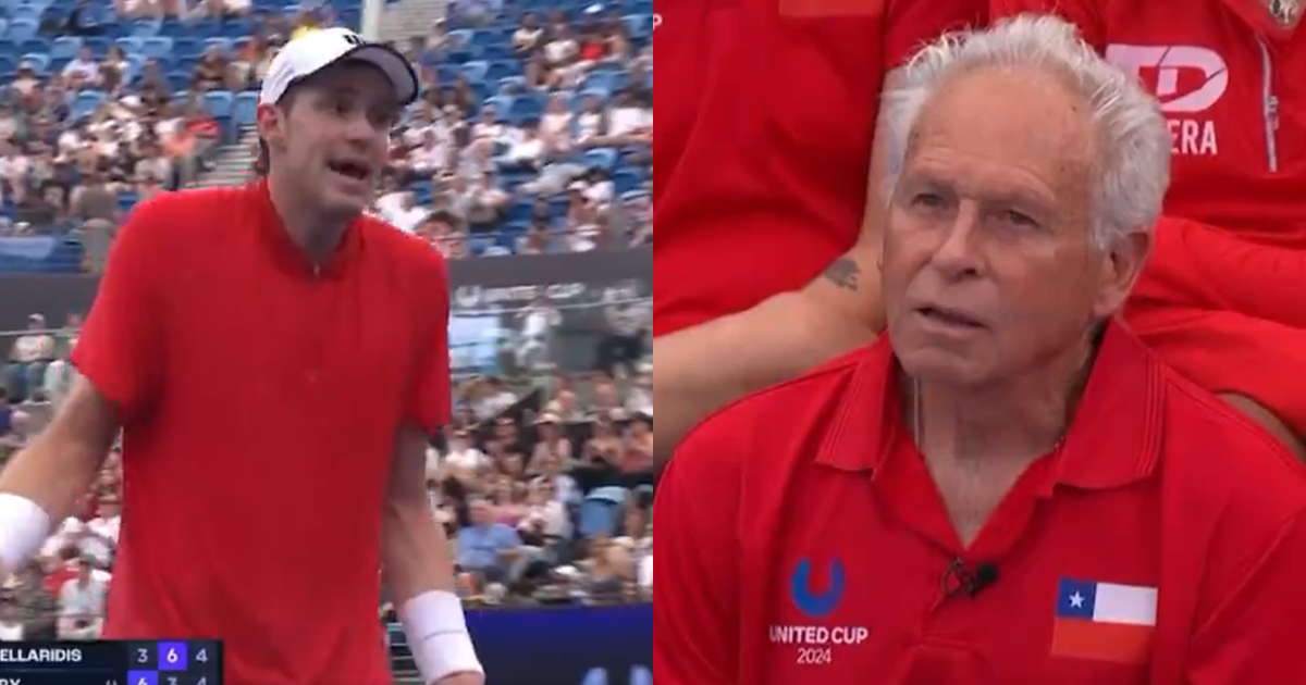 El momento de furia de Nicolás Jarry en la United Cup: su abuelo Jaime Fillol intentó calmarlo