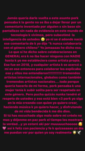 Paloma Mami ante críticas por supuesto ninguneo a artistas urbanos chilenos: "Déjenme en paz"