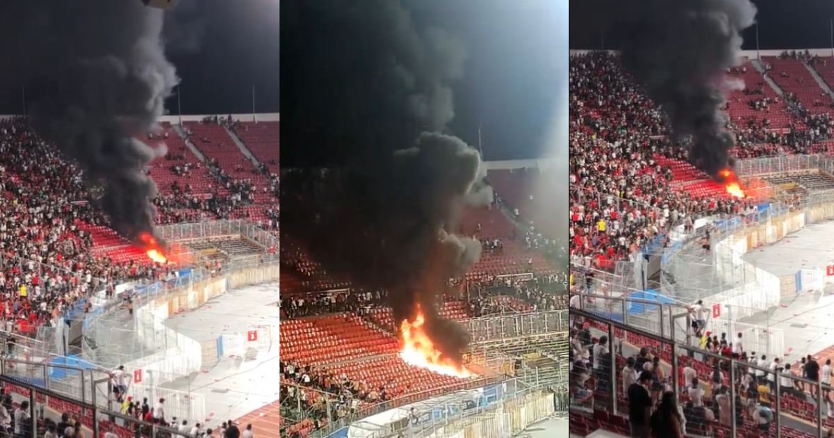 Barra de Colo Colo incendió parte del Estadio Nacional: se detuvo el encuentro