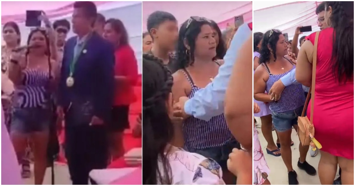 Caos en boda masiva por San Valentín en Perú: mujer irrumpió para denunciar a ex que la abandonó